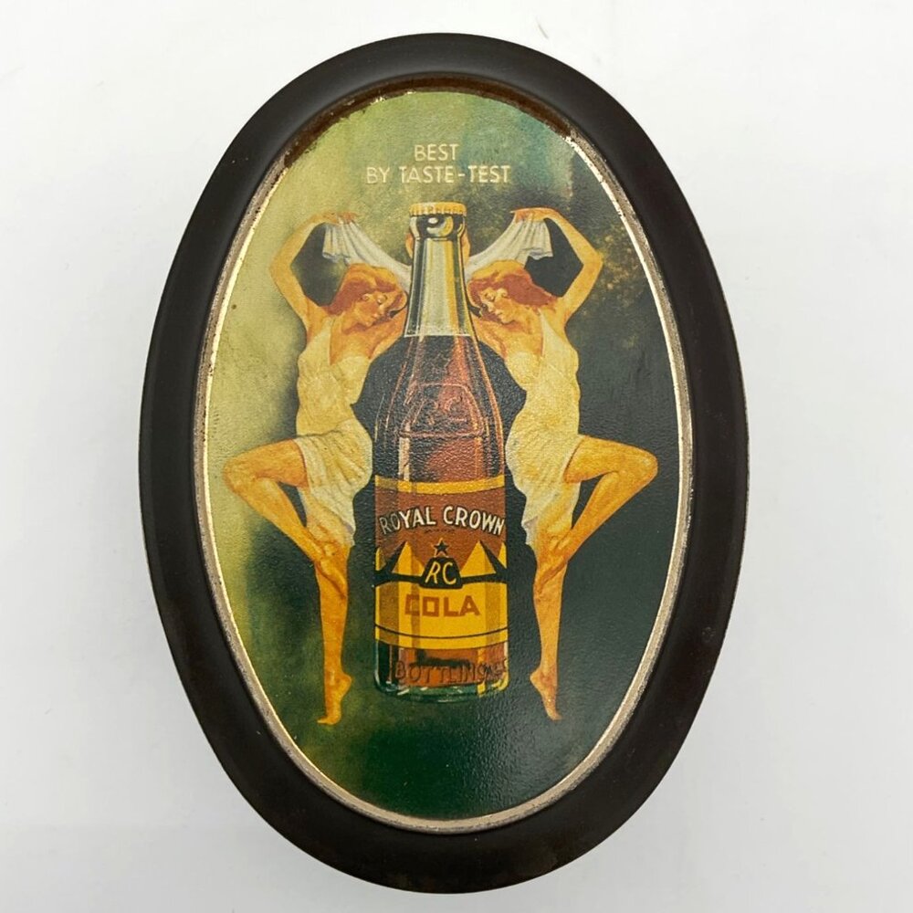 Royal Crown Cola 'Soda Best by Test' Reproduction Advertising Oval Lidded Tin